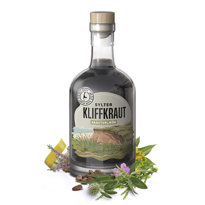 Sylter KLIFFKRAUT Kräuterlikör (35,00 % vol., 0,50 L, 47,80 €/Liter)