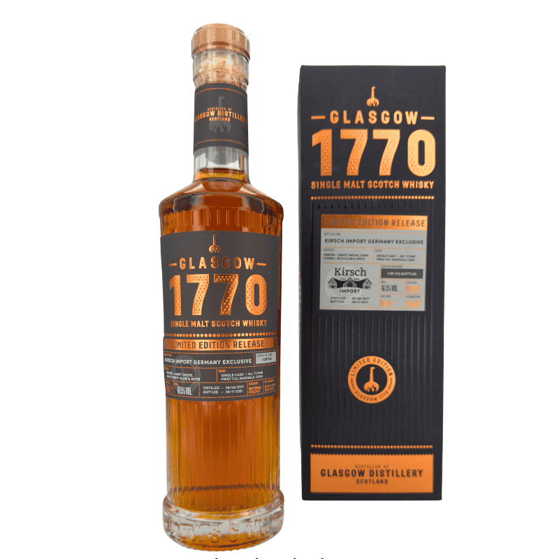 1770 Glasgow Distillery Peated 2017/2021 - 4 Jahre - Marsala Single Cask in cask strength - auf 372 Flaschen limitiert