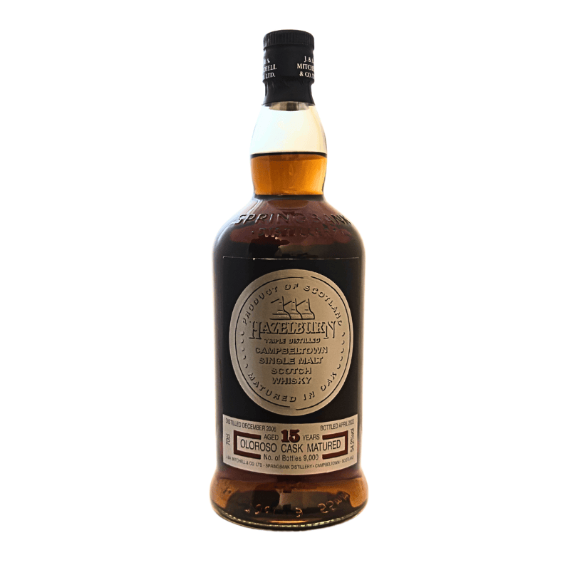 Hazelburn 15 Jahre - Oloroso Cask Matured - Triple Distilled - Campbeltown Single Malt Scotch Whisky (55,80 % vol., 0,70 L, 284,29 €/Liter)