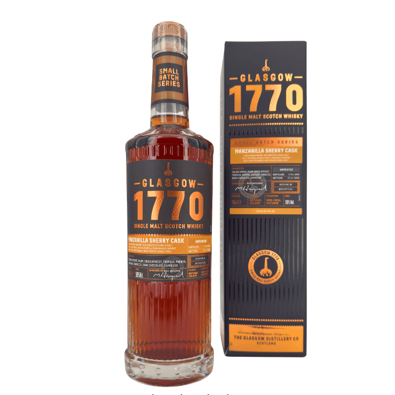 1770 Glasgow Single Malt 2018/2023 Manzanilla Cask #18/218 auf 813 Flaschen limitiert (59,00 % vol., 0,70 L, 128,43 €/Liter)