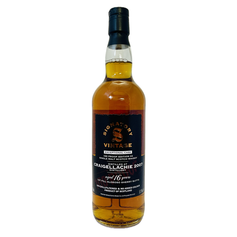 Craigellachie 16 Jahre - 2007/2024 - Signatory Vintage - 100 Proof Exceptional Cask Edition #4 (57,10% vol. 0,70l)