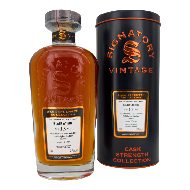 Blair Athol 13 Jahre - 2011/2025 - Signatory Vintage - Cask Strength - Cask #8 - Ruby Port Hogshead - Highland Single Malt Scotch Whisky