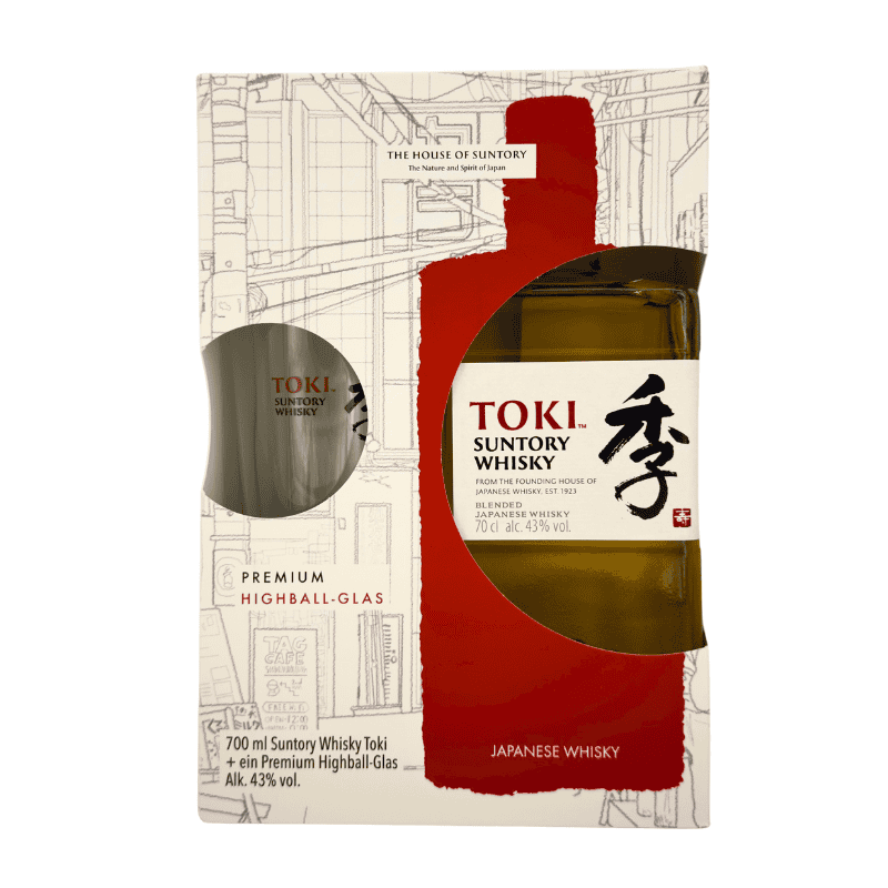 Suntory Toki - Blended Japanese Whisky Geschenkpackung mit Glas (43,00% vol. 0,70l)