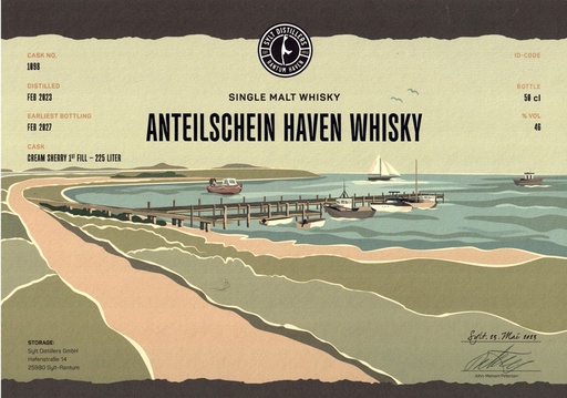 [P0012052] Sylter HAVEN Whisky Anteilschein 2023/2027 Cream Sherry (49,90 €/Stück)