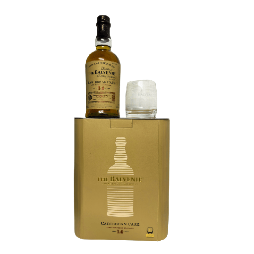 [P0014239] Balvenie 14 Jahre - Caribbean Cask - Geschenkset mit Glas - Single Malt Scotch Whisky