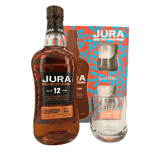 [P0014460] Jura 12 Jahre Single Malt mit 2 Gläsern